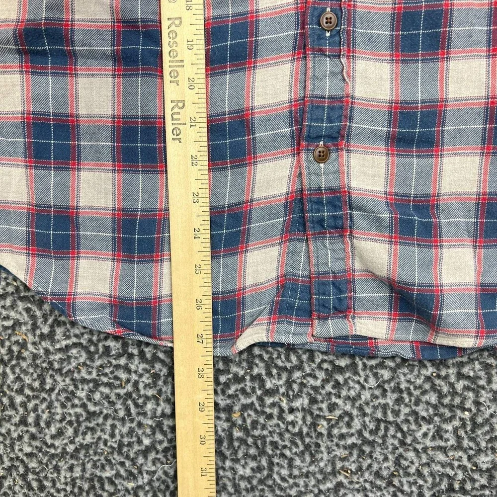 J. Crew Button Up Shirt Men Small Blue Red Flannel Plaid Button Down Cotton
